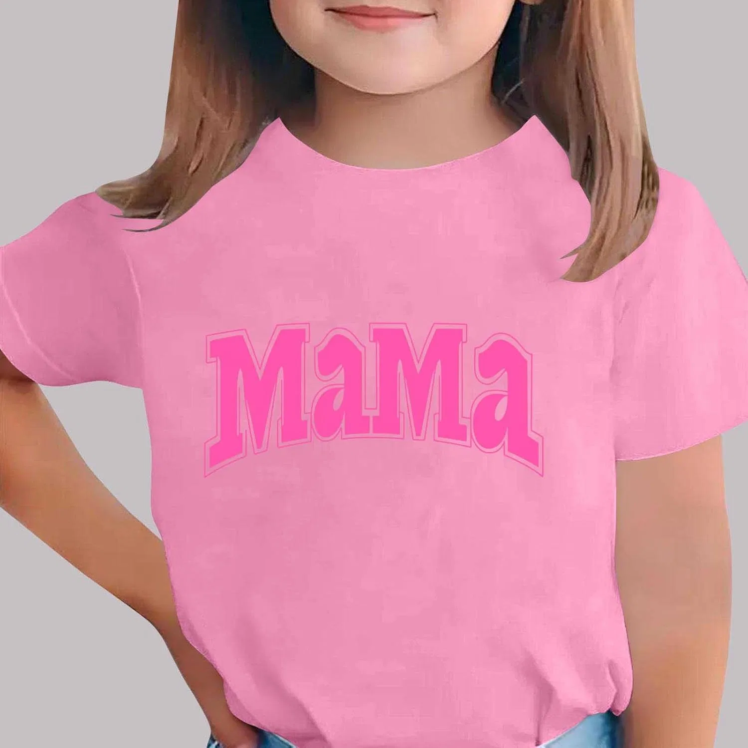 Футболка с принтом Mama, Zzalalana, розовый — фото 2