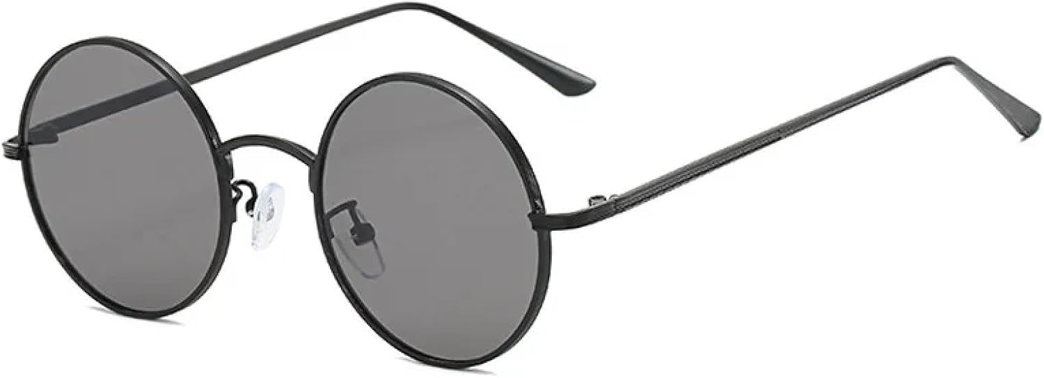 

Классические мужские круглые солнцезащитные очки, женские солнцезащитные очки с металлической оправой и защитой от УФ-излучения UV400. Мужская мода VVTWSSW, Black-grey