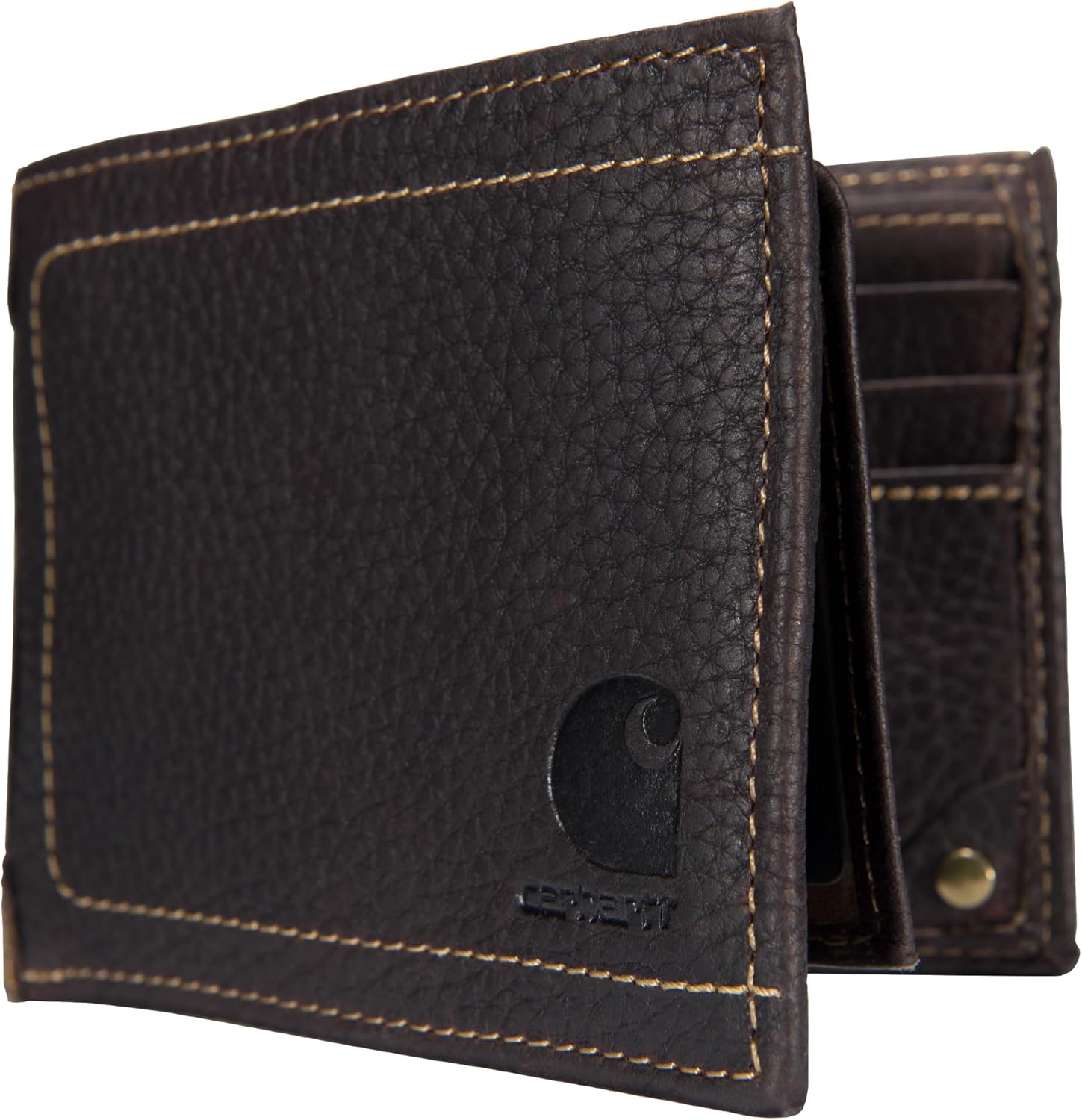 

Carhartt мужской бумажник из галечной кожи full grain, прочный дизайн, несколько отделений для карт, подарок для мужчин, bifold