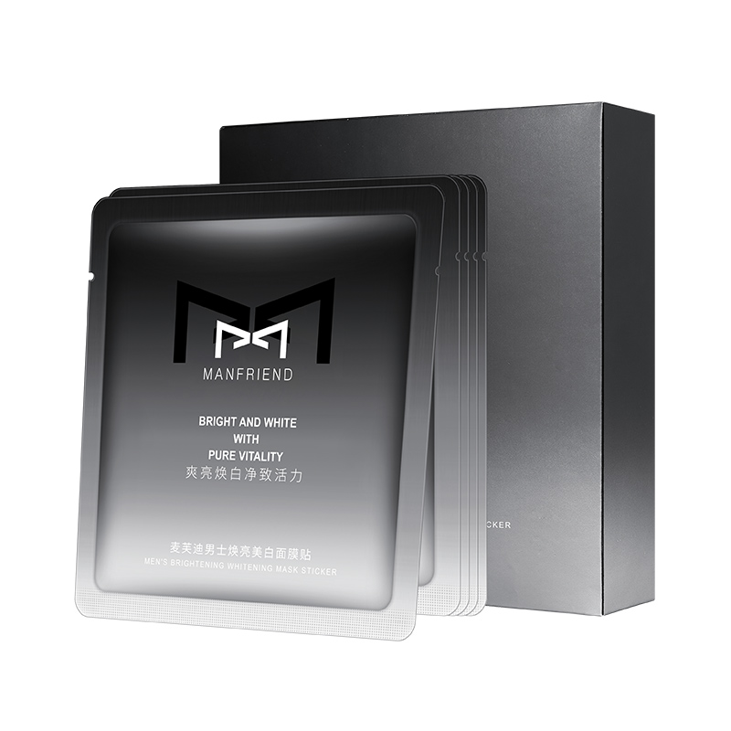 

MANFRIEND Мужская маска для лица с ниацинамидом для осветления и отбеливания, контроль жирности, осветление темных пятен, 10 шт/упаковка