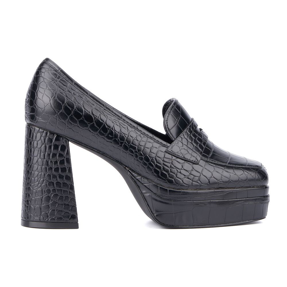 Женские лоферы на широкой платформе Fashion to Silhouette Madelyn Fashion to Figure, цвет Bone Croc — фото 2