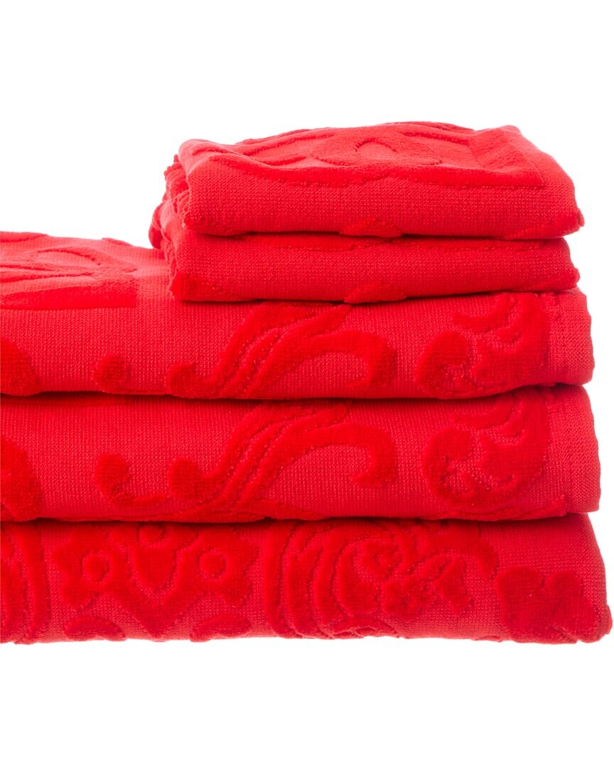 

Жаккардовые полотенца с логотипом Dolce & Gabbana Barocco, набор из 5 шт., цвет Red