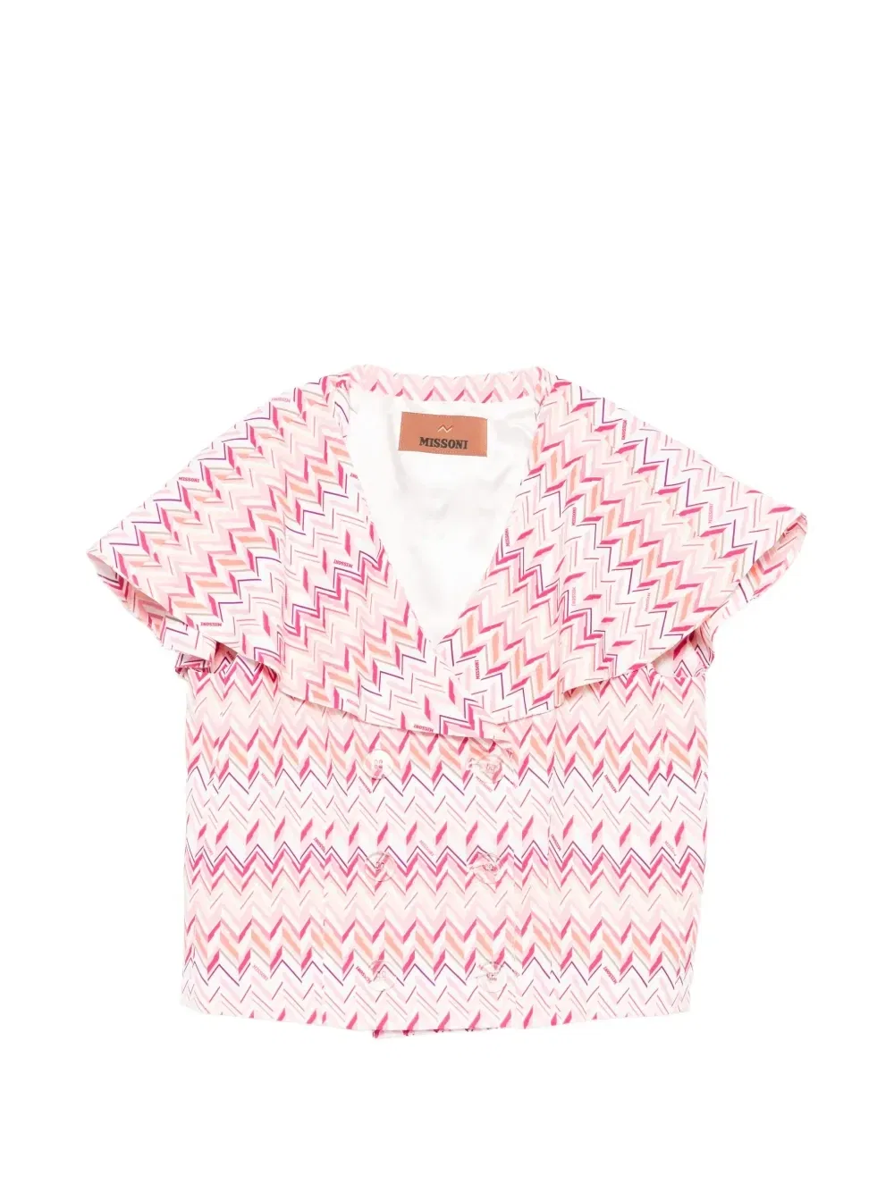 Пиджак многослойный в елочку Missoni Kids, розовый
