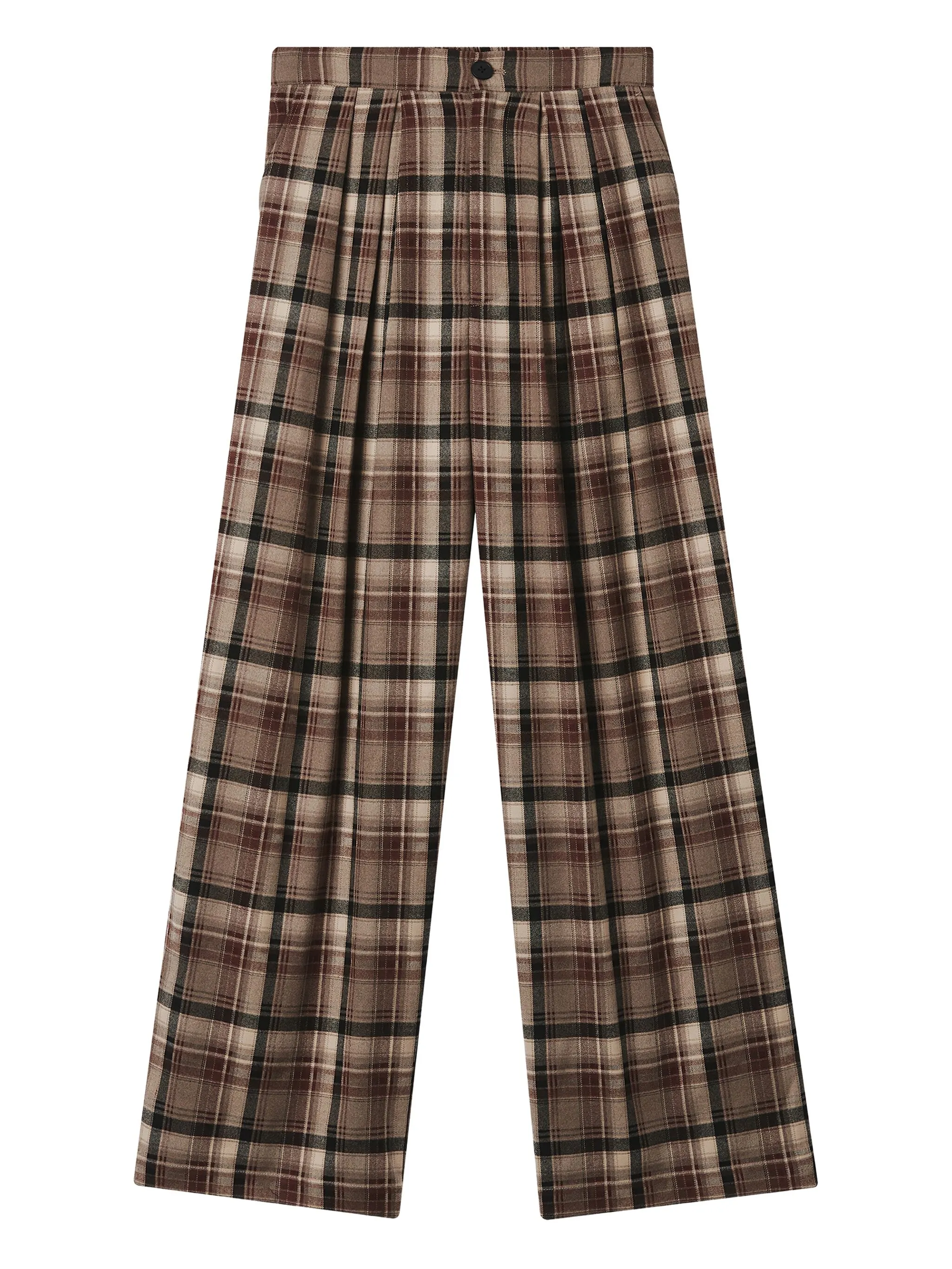 

Клетчатые брюки со складками Tout A Coup, коричневый