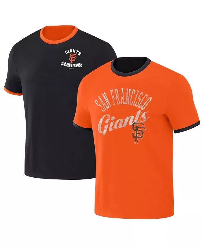 

Мужская коллекция Darius Rucker от San Francisco Giants, черная, оранжевая, состаренная, двухсторонняя футболка Ringer Fanatics