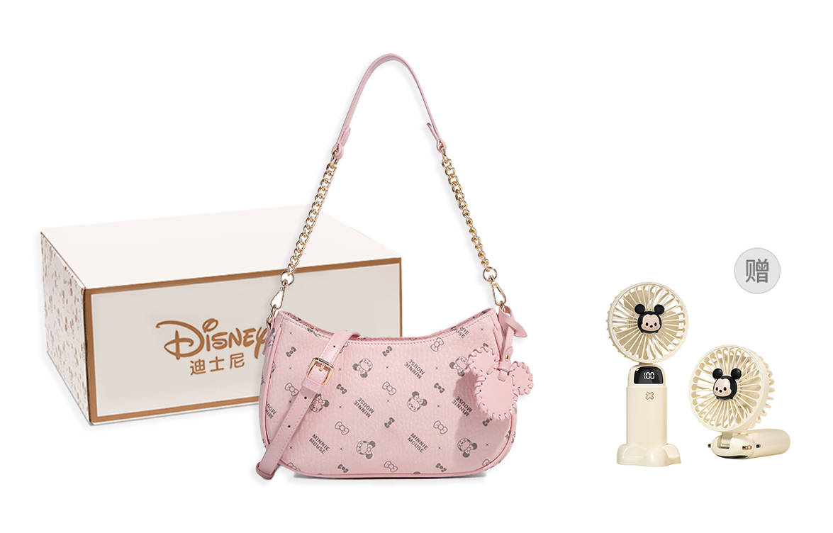 

Disney Женская кожаная сумка через плечо, Cherry Blossom Pink+Exquisite Fan