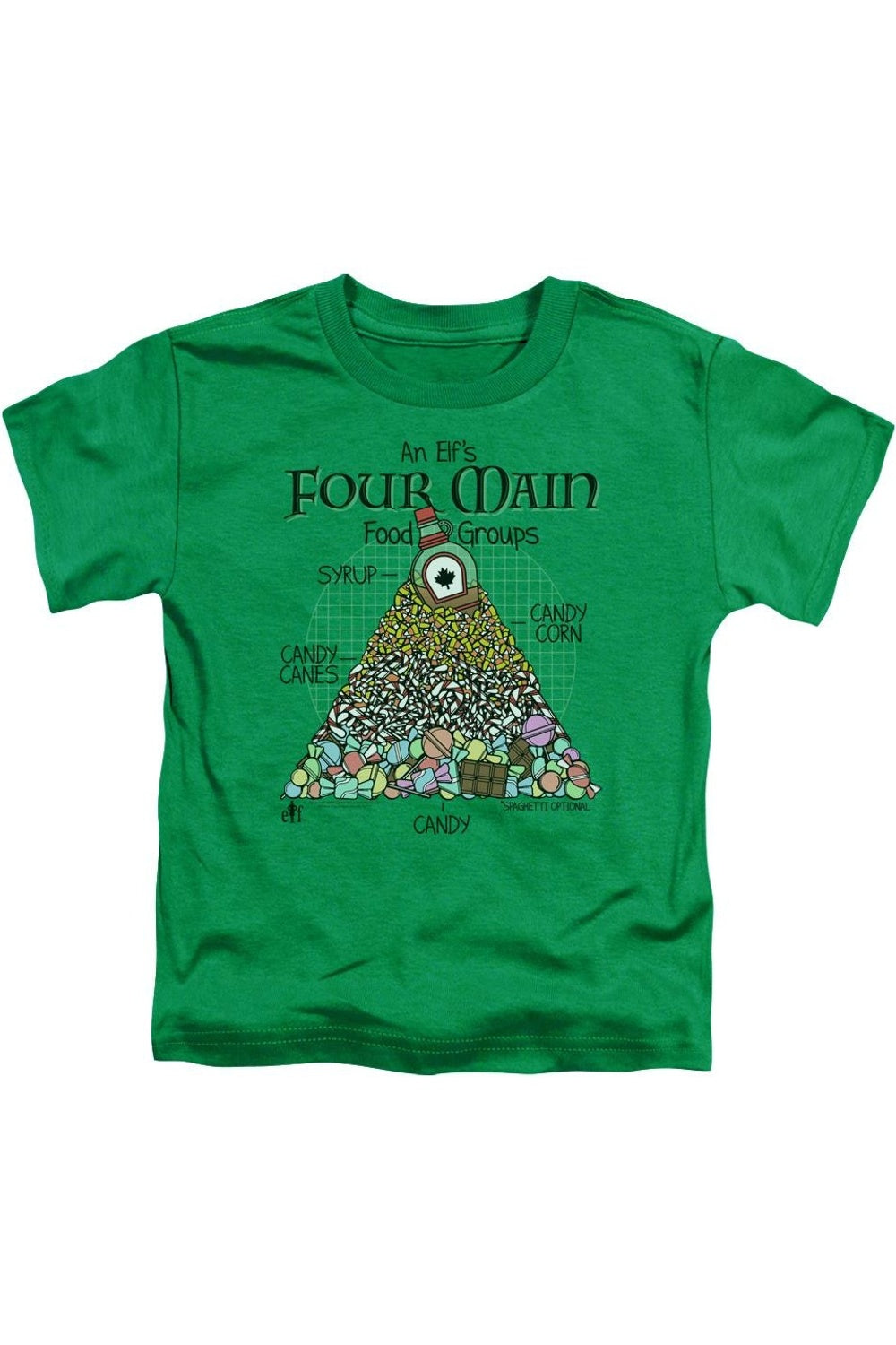 

Футболка с коротким рукавом Elf Food Pyramid для малышей Gildan, зеленый