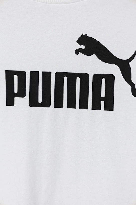 Детская хлопковая футболка ESS No. 1 Logo Tee Puma, белый — фото 4