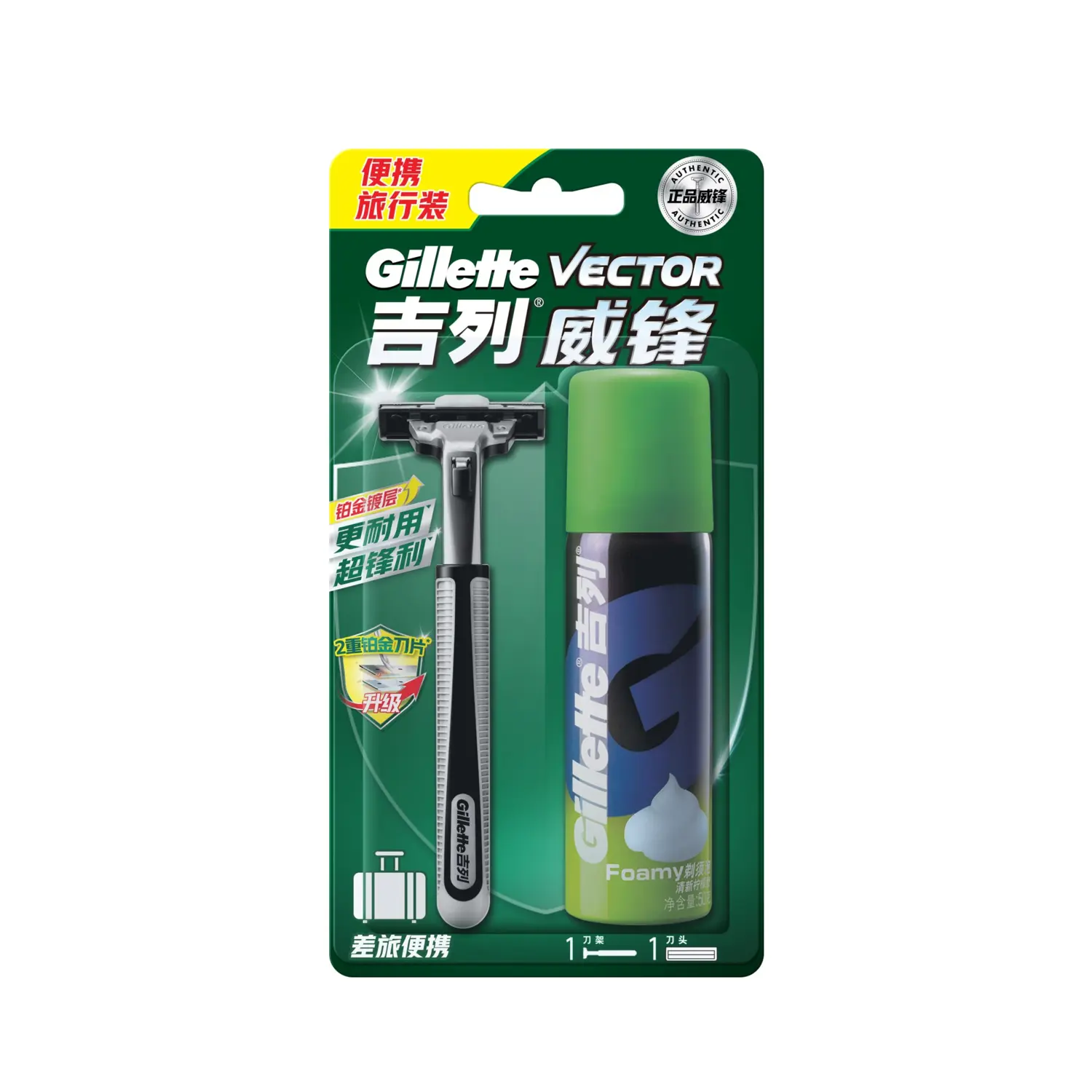 Мужская бритва Manual Razor Edge с двойным лезвием для ухода за кожей Gillette — фото 2