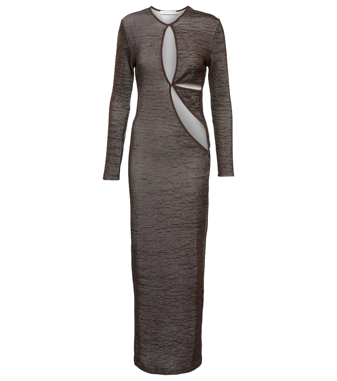 

Трикотажное платье макси с вырезом Christopher Esber, коричневый
