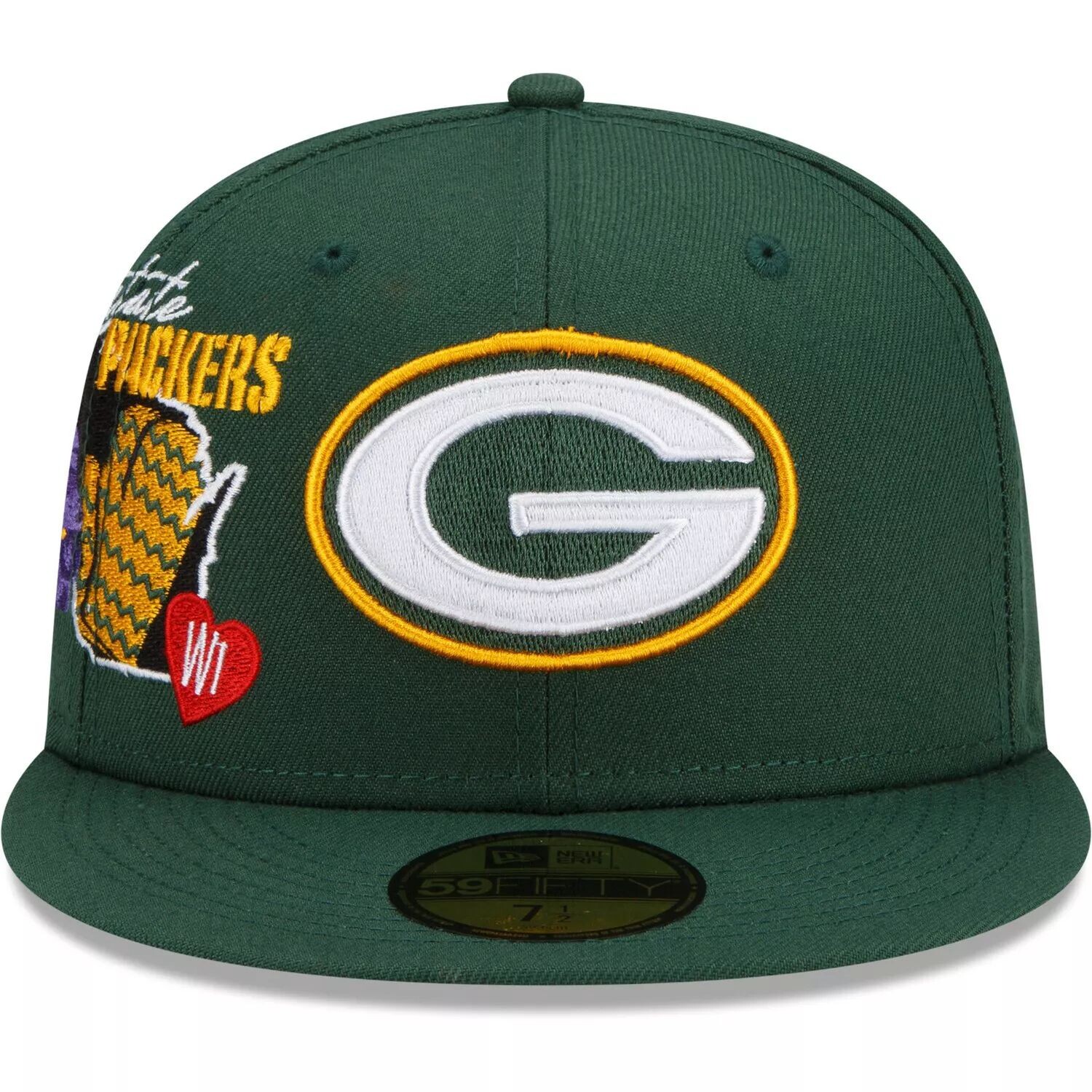 

Мужская приталенная шляпа New Era Green Green Bay Packers City Cluster 59FIFTY