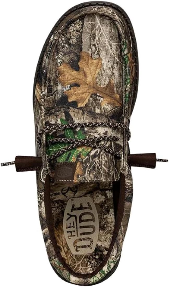 Мужские слипоны Hey Dude Wally Realtree Edge, Мужская обувь, Мужские лоферы, Удобные и легкие Heydude, коричневый — фото 2