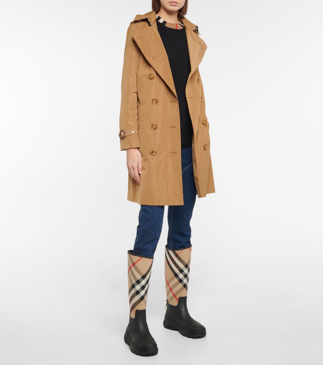 Резиновые сапоги для проверки дома Burberry, Black Archive Beige — фото 2