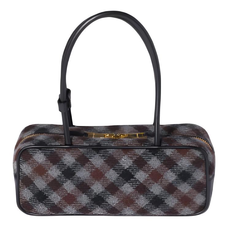 MIU MIU Сумка Beau Blended Material для женщин Slate Gray & Cocoa Brown — фото 3