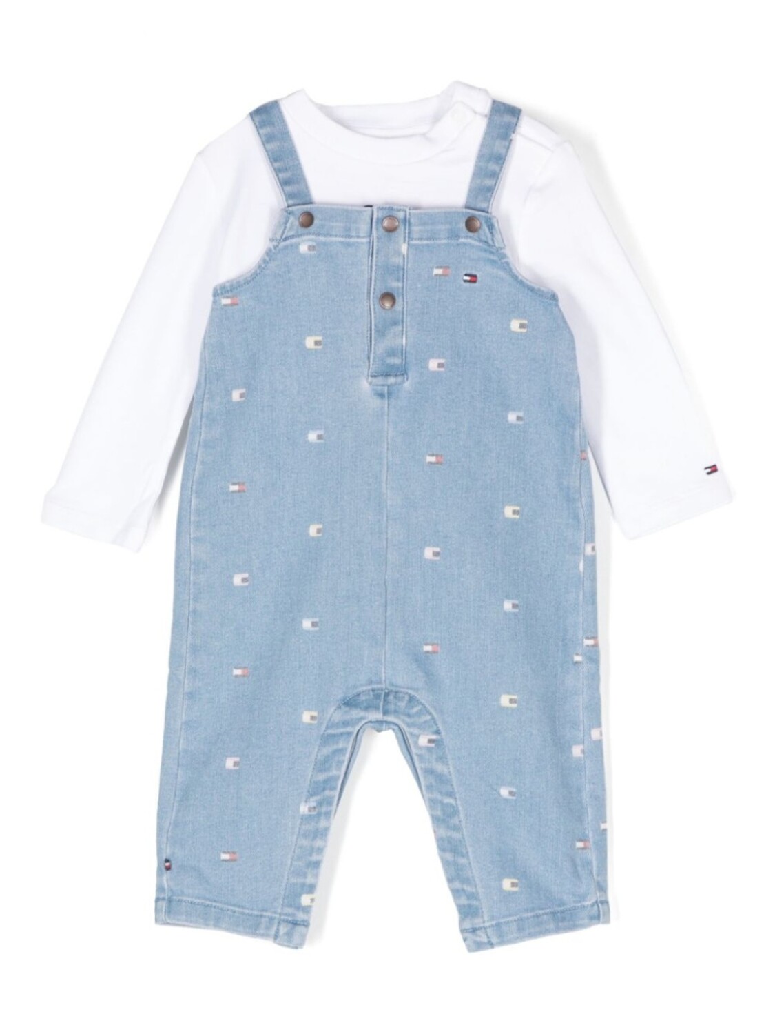 

Комбинезон с вышитым логотипом Tommy Hilfiger Junior, синий