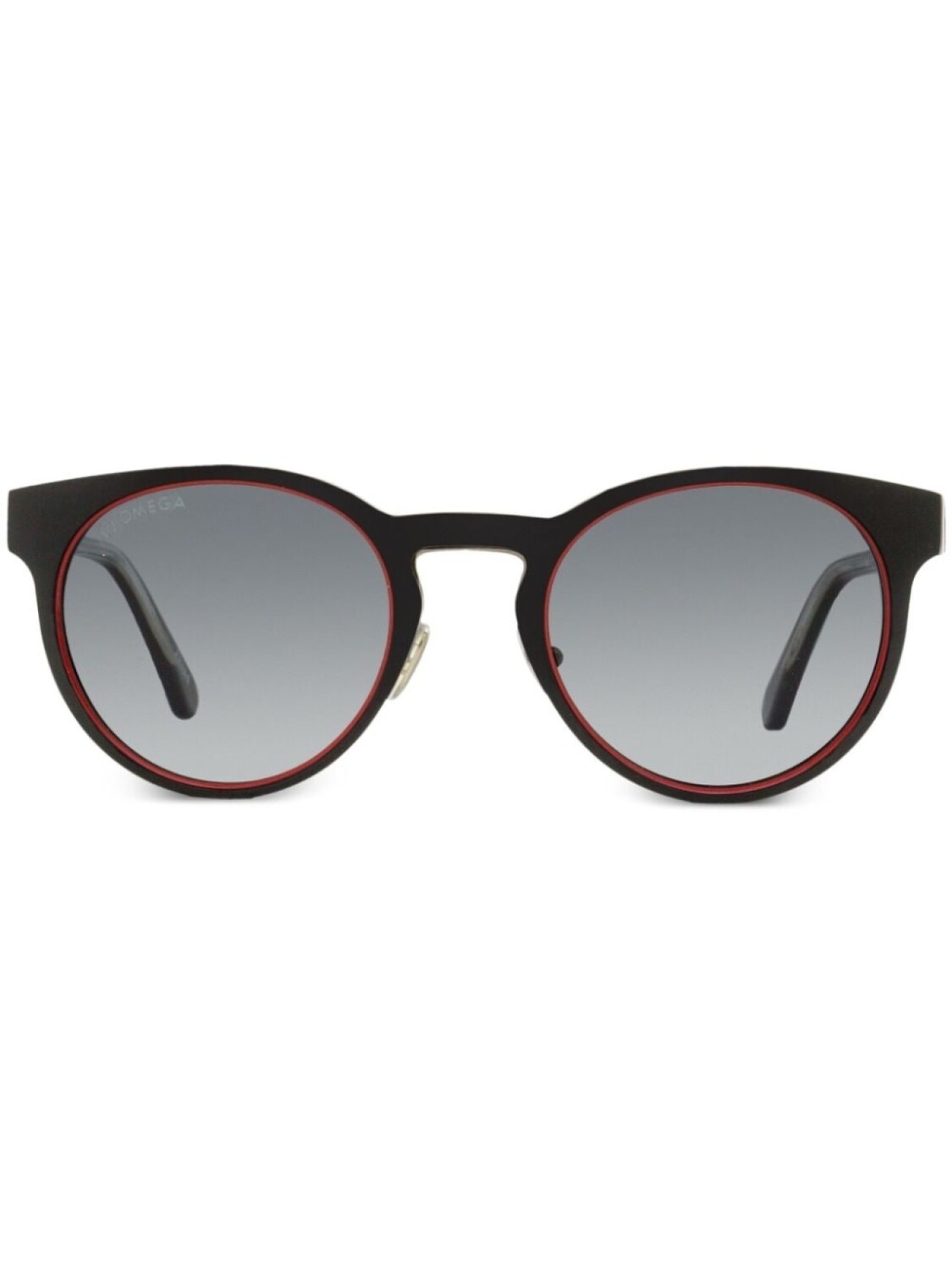 

OMEGA EYEWEAR солнцезащитные очки в круглой оправе с матовым покрытием, черный
