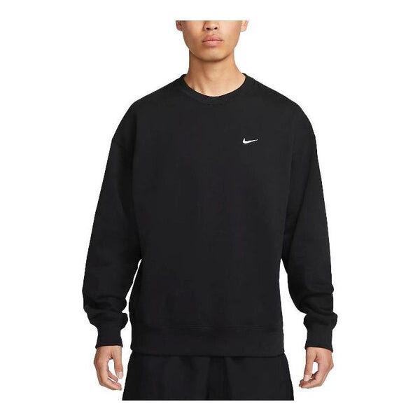 

Толстовка Nike Solo Swoosh French Terry Crew 'Black', черный