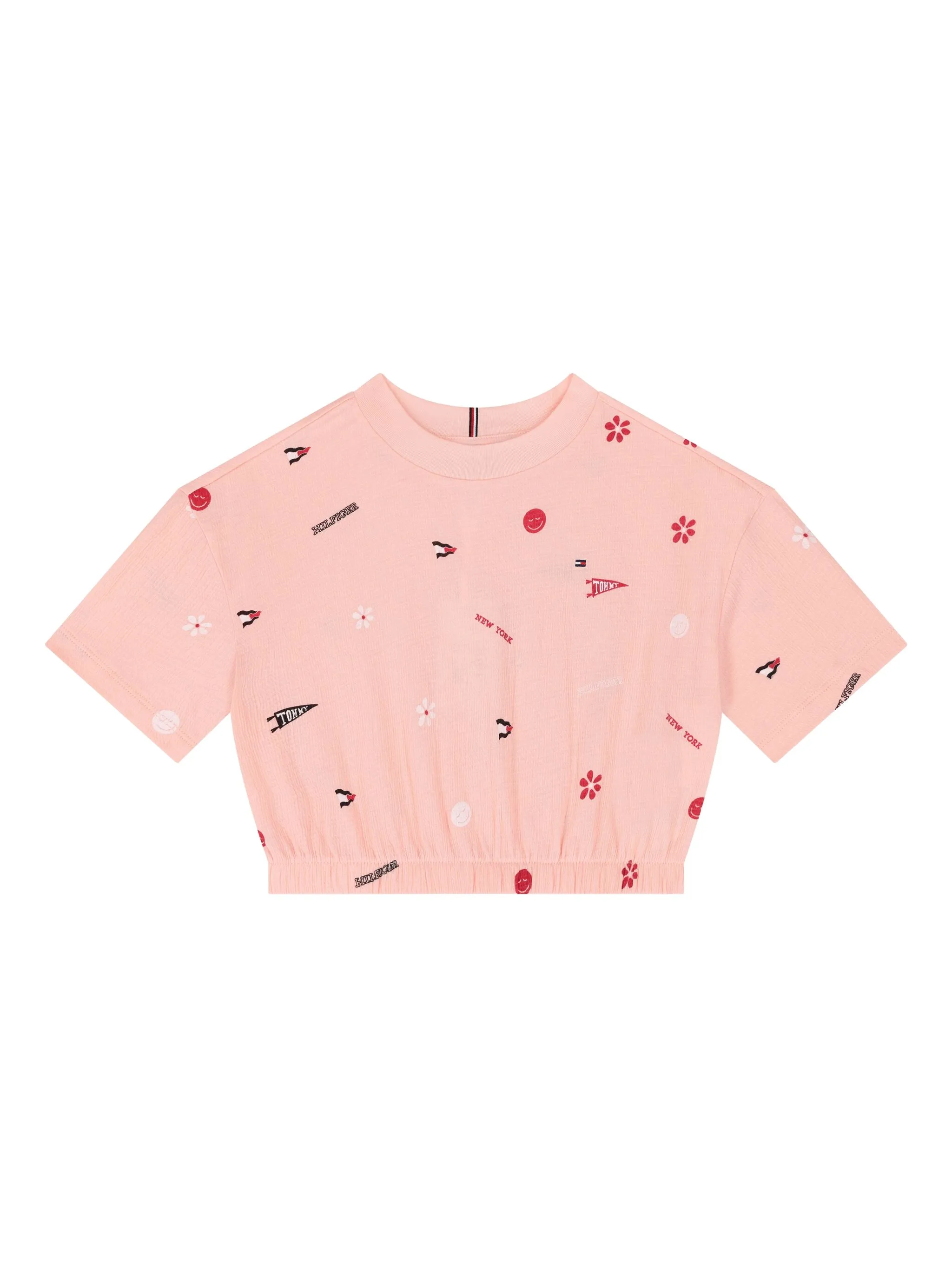 Комплект из топа и юбки с графичным принтом Tommy Hilfiger Junior, розовый — фото 2