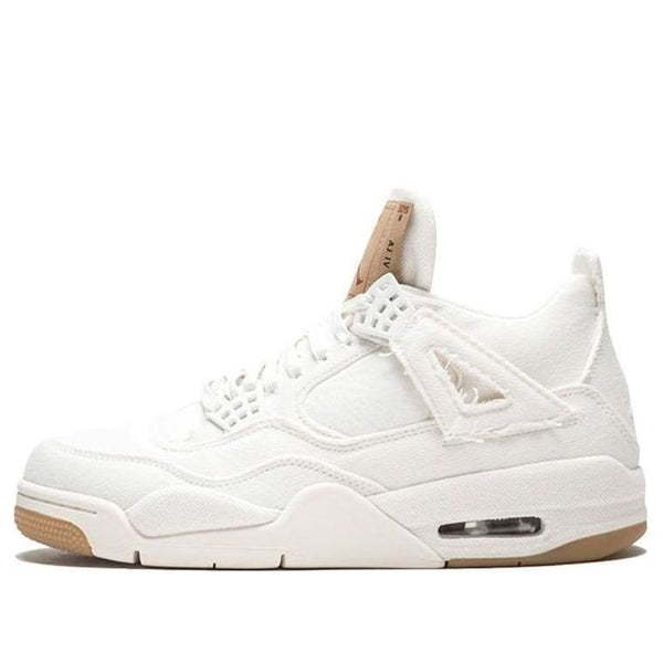 

Кроссовки 4 retro x levi's 'white denim' Air Jordan, белый