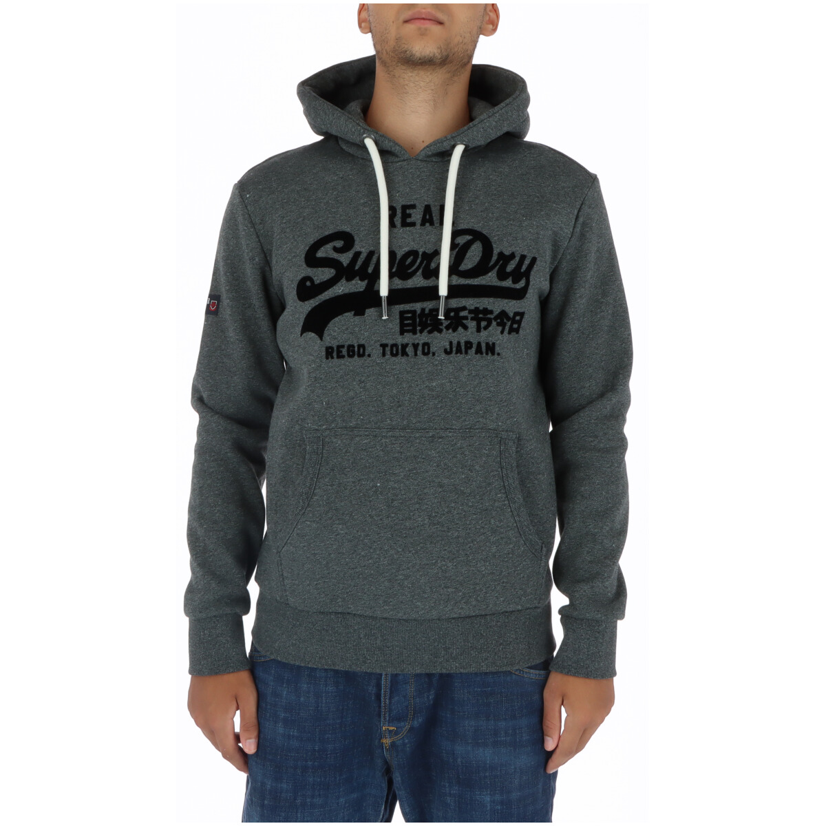 

Толстовка мужская Superdry. с принтом, темно-серый