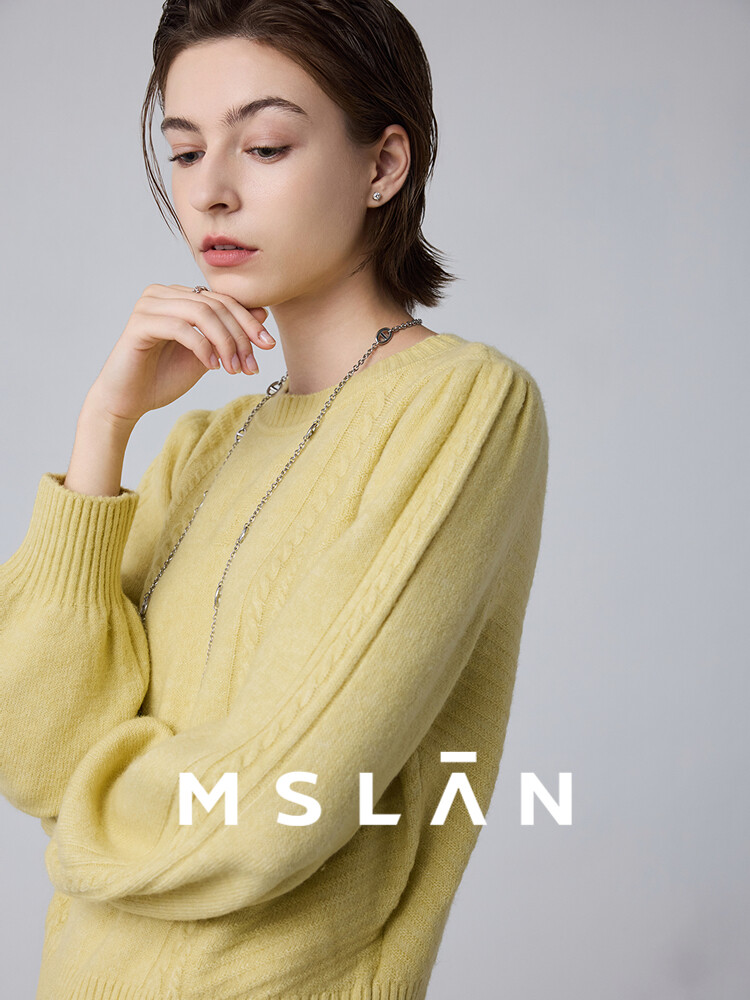 

Свитер MSlan с пышными рукавами, желтый