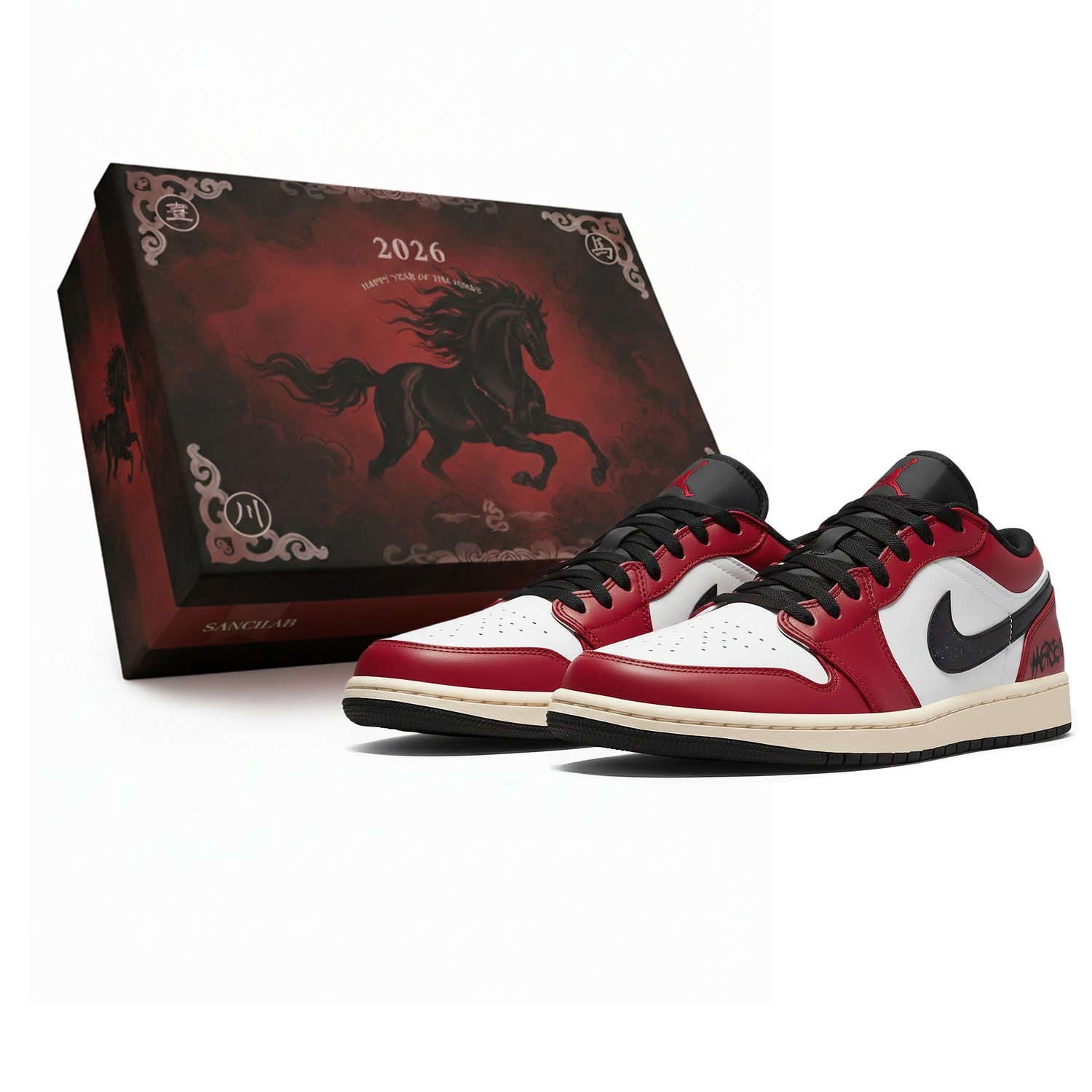 

Jordan Детские баскетбольные кроссовки Air 1 из синтетической кожи с противоскользящим и износостойким покрытием, низкие, красные