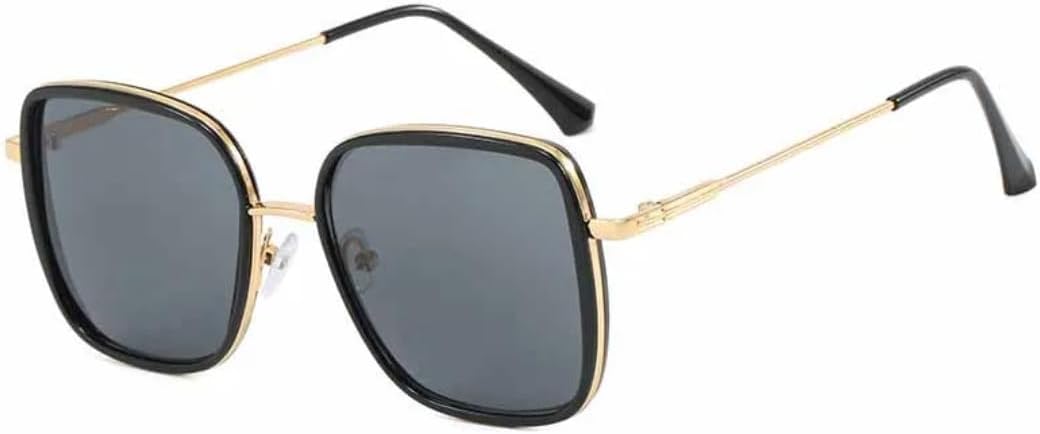 

Солнцезащитные очки с защитой UV400 | Увеличенные металлические петли, градиентные линзы | Для женщин и мужчин, для занятий спортом на открытом воздухе и вождения DSVIGF, Black Gray