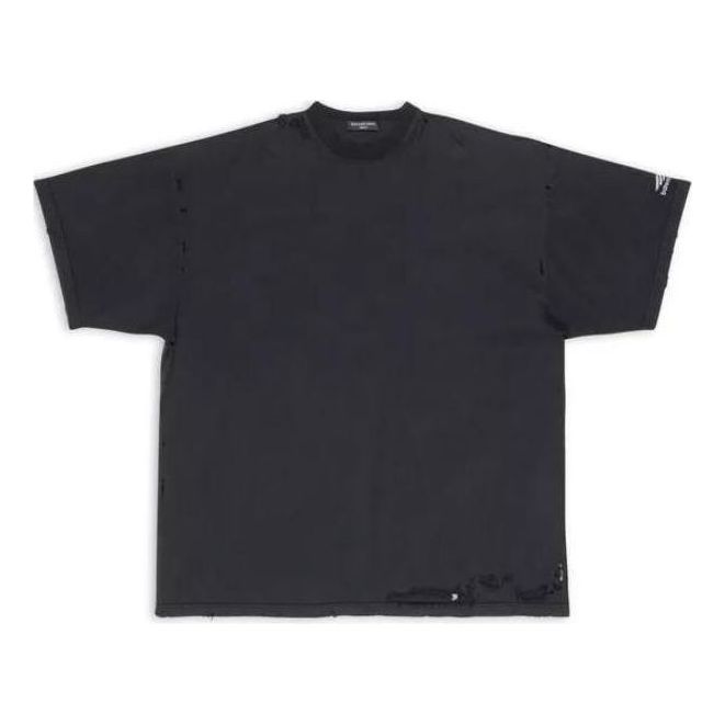 

Футболка Balenciaga 3B Sports Icon Repaired Oversized T-Shirt 'Washed Black', черный