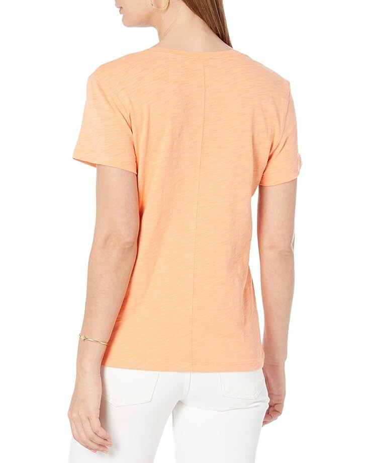 

Футболка Lilla P V-Neck Short Sleeve Back Seam Tee, цвет Melon