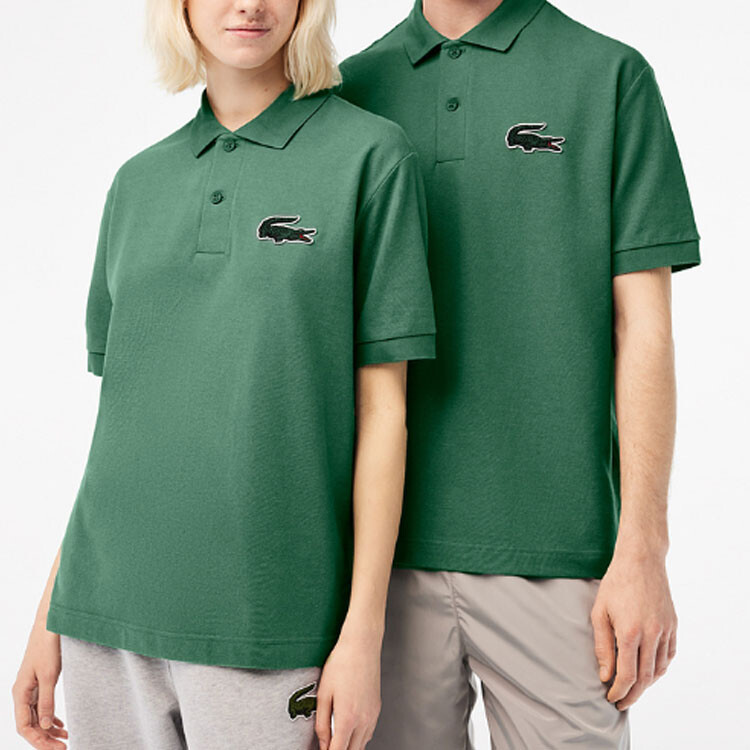 Рубашка поло Lacoste, зеленая, унисекс — фото 3
