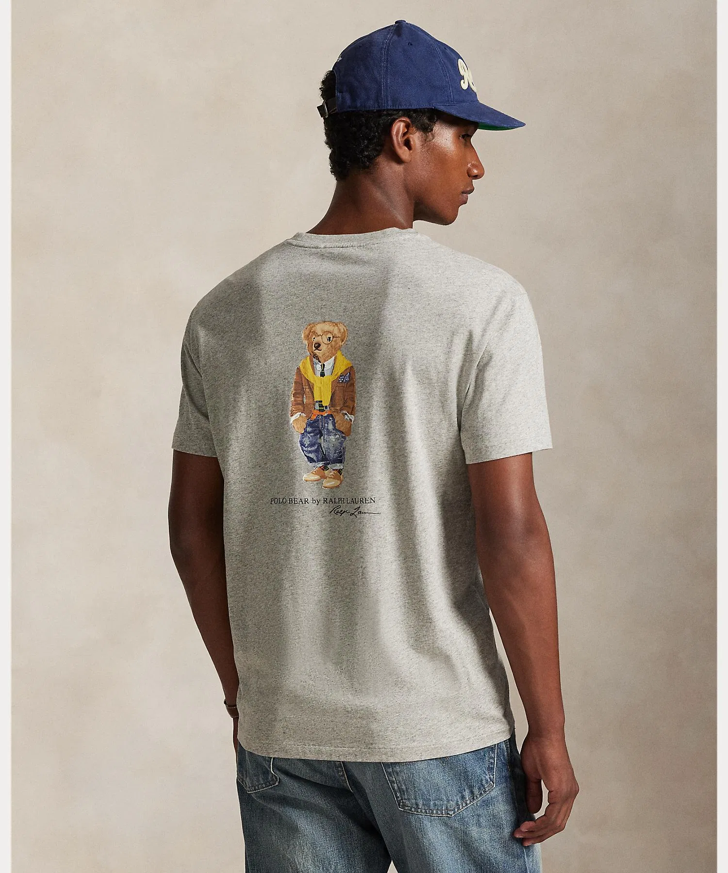 Мужская футболка с принтом Polo Bear POLO RALPH LAUREN серая — фото 4