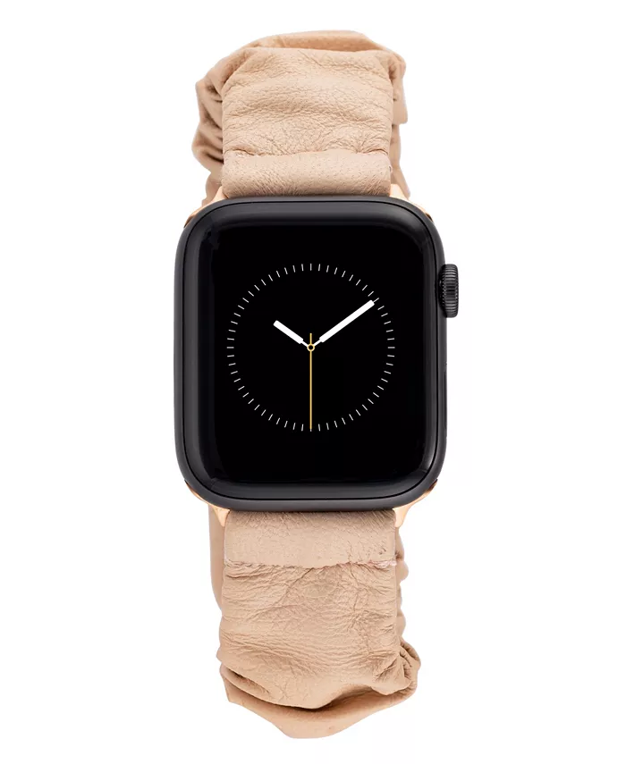 

Женский скраби-браслет для Apple Watch 42 мм (Series 10) и 38/40/41 мм из натуральной кожи бежевого цвета Anne Klein, розовый