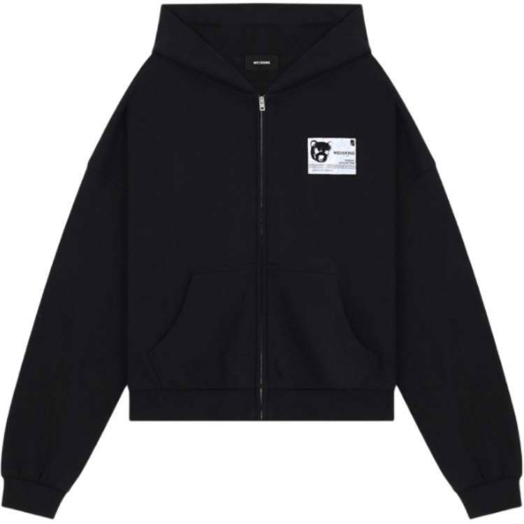 

WE11DONE Толстовка с молнией и принтом медведя, Black