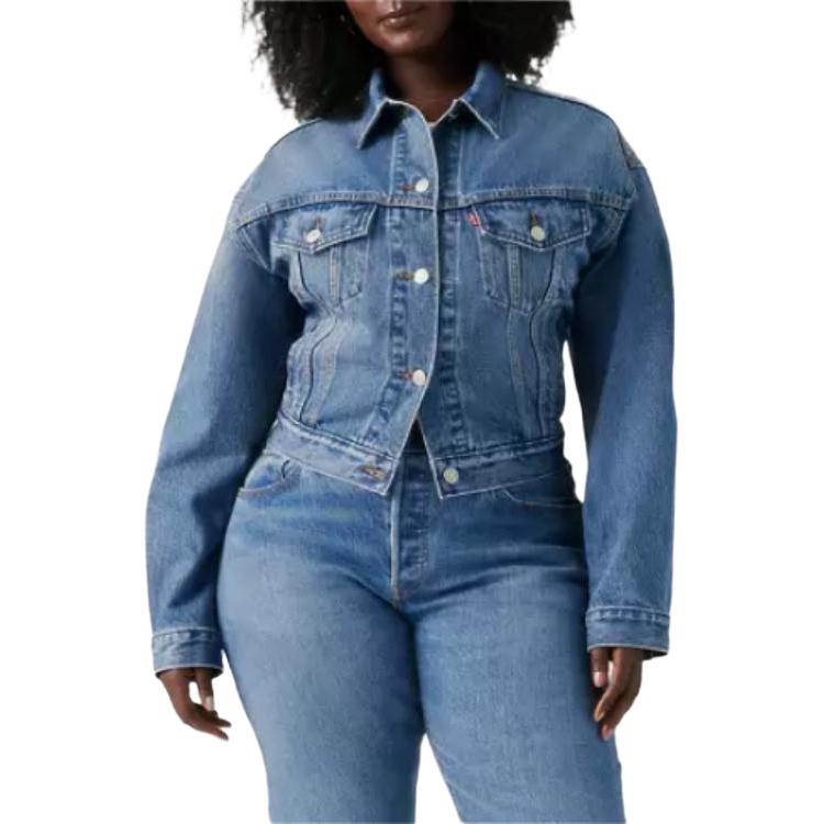 Джинсовая куртка Levi's x Beyoncé Beyoncé FW25 для женщин Levis, lace-up-medium washed — фото 2