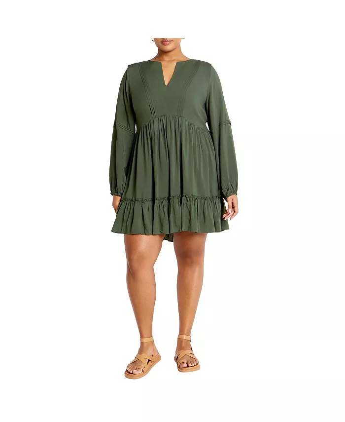 

Мини-платье Alinda больших размеров CITY CHIC, коричневый/бежевый