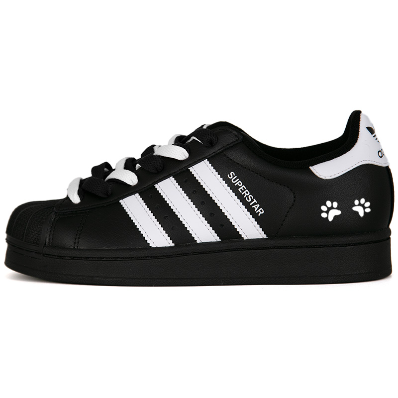

Superstar 2 Snowfall устойчивые к истиранию низкие детские скейтбординговые туфли White Unisex Adidas Originals, черный