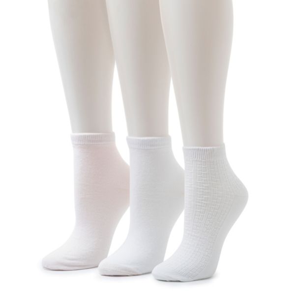

Женские повседневные носки длиной до щиколотки, упаковка из 3 пар Cuddl Duds, белый