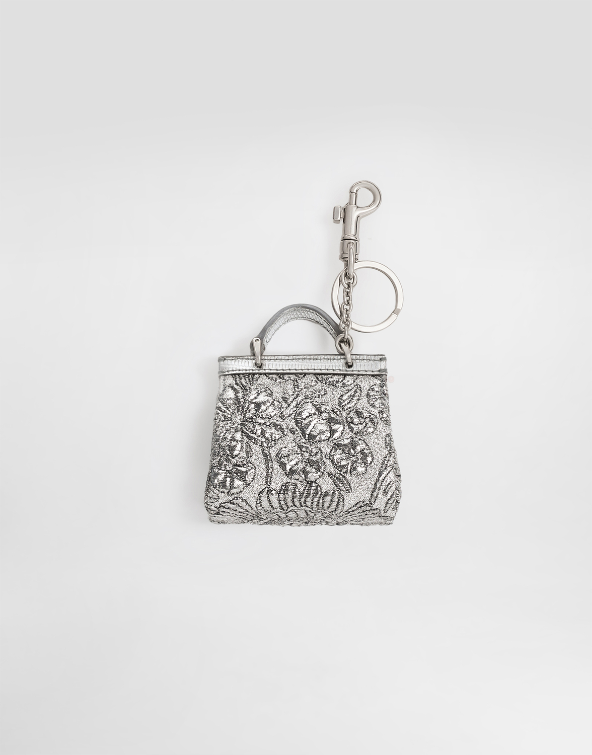 Футляр для airpods из парчи Dolce & Gabbana, серебряный — фото 4