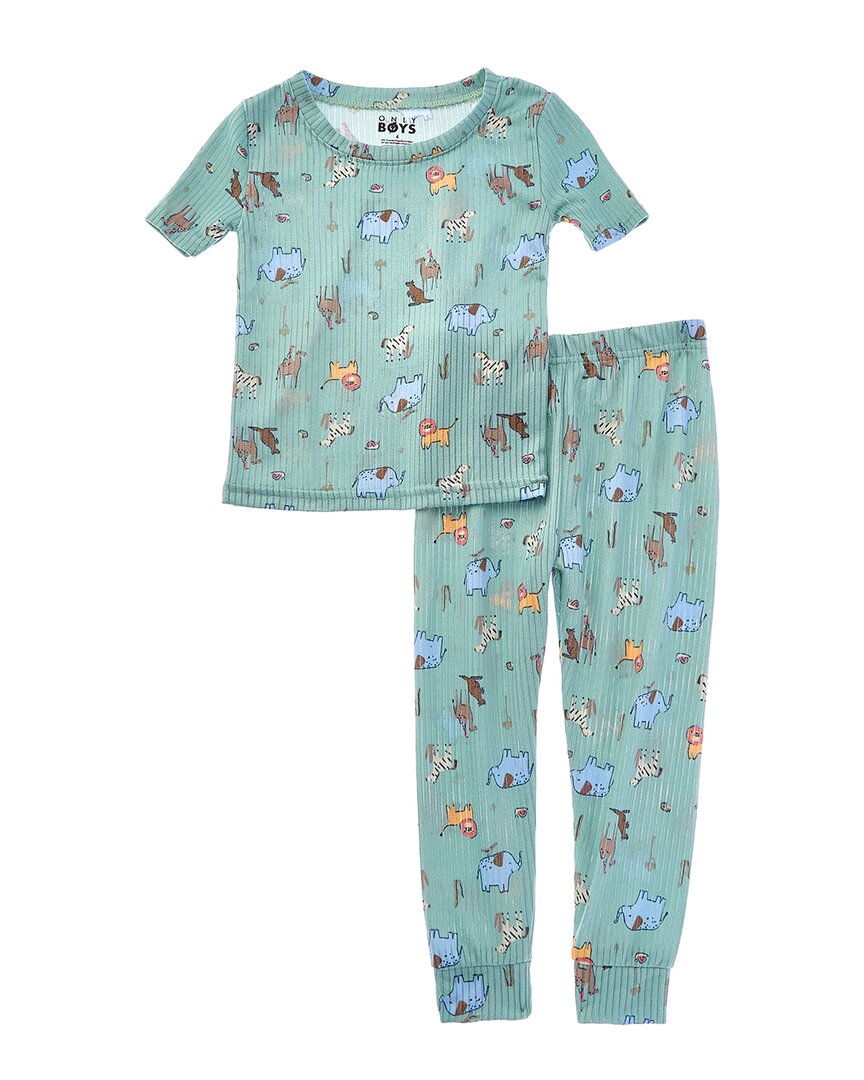 

Только для мальчиков 2-предметный мягкий и уютный пижамный комплект из ребристой ткани Only Boys, зеленый