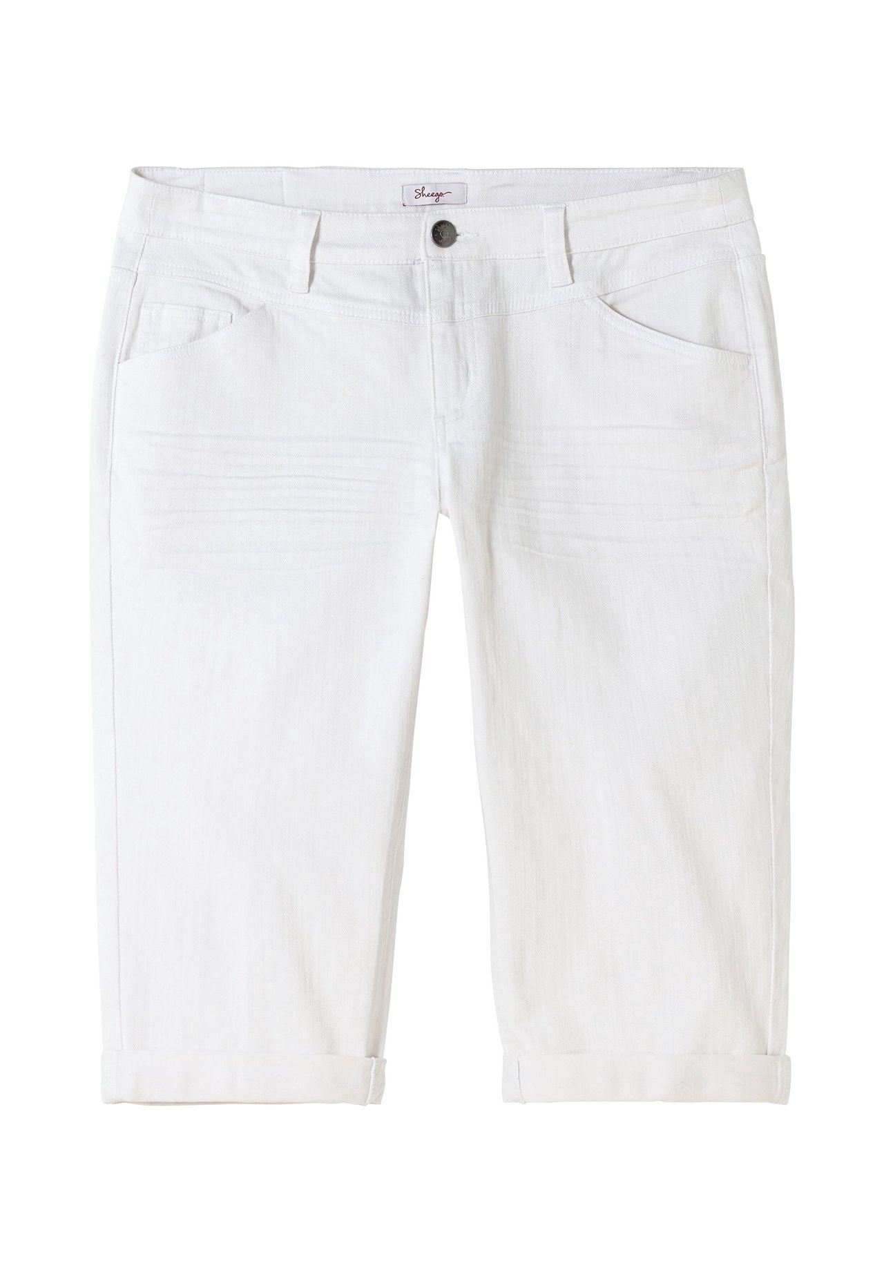 

«Узкие» джинсы-капри с эффектами поношенности Sheego, цвет White Denim