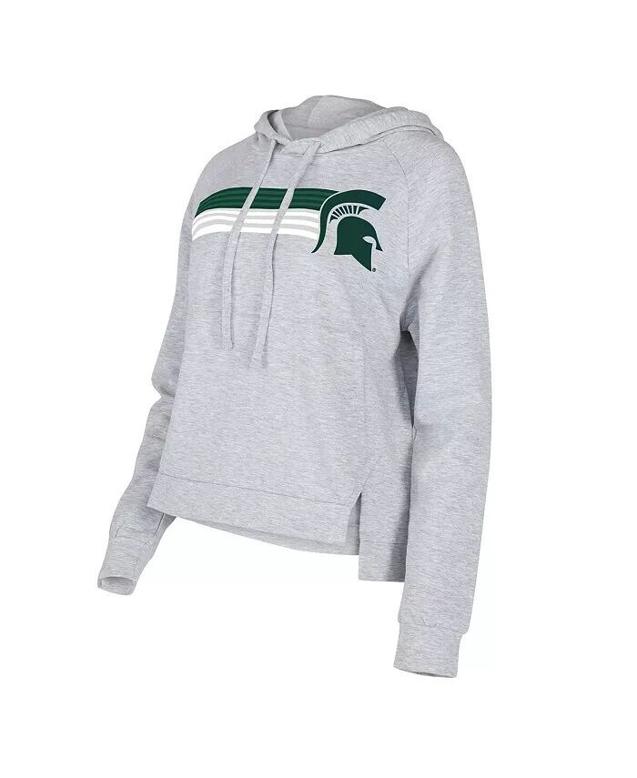 

Женский серый пуловер с капюшоном Michigan State Spartans Cedar Tri-Blend реглан Concepts Sport