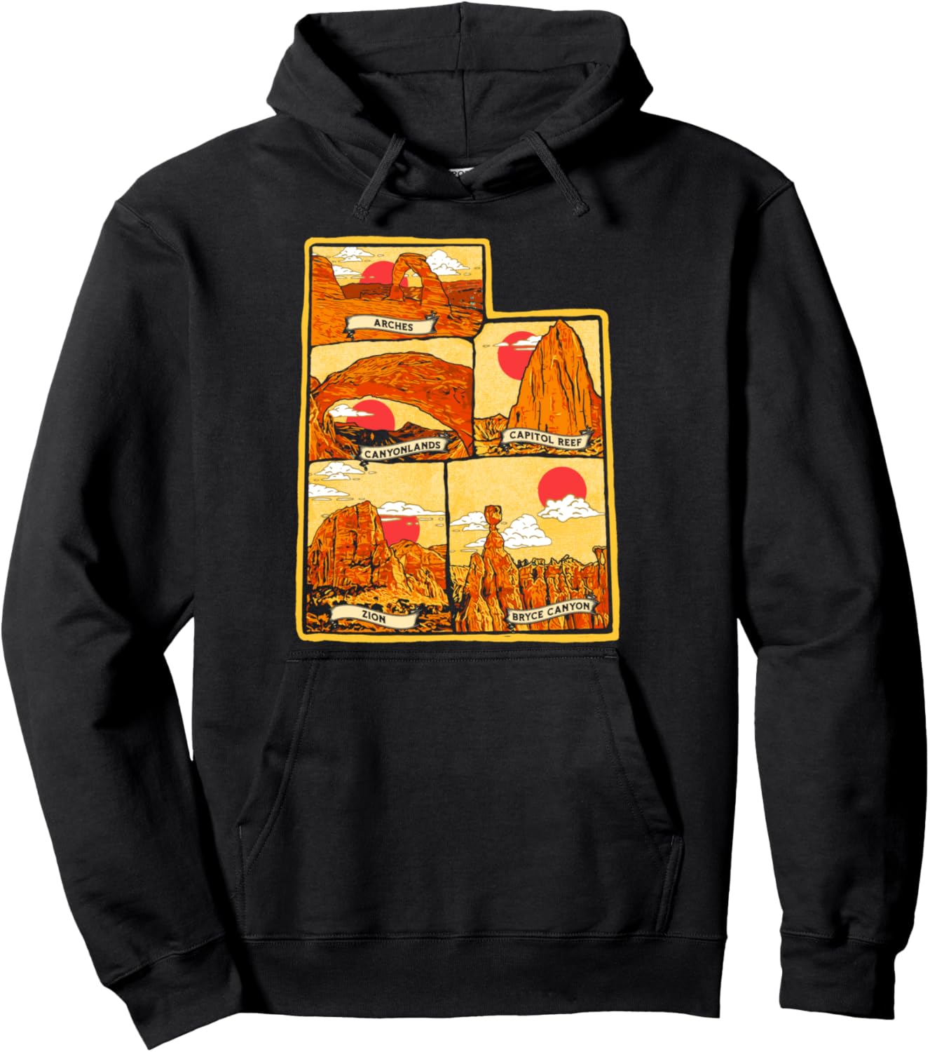 

Штат Юта, пять национальных парков, арки, Зайон, Капитолий, толстовка Bryce Hoodie Symbiosis Supply Co., черный