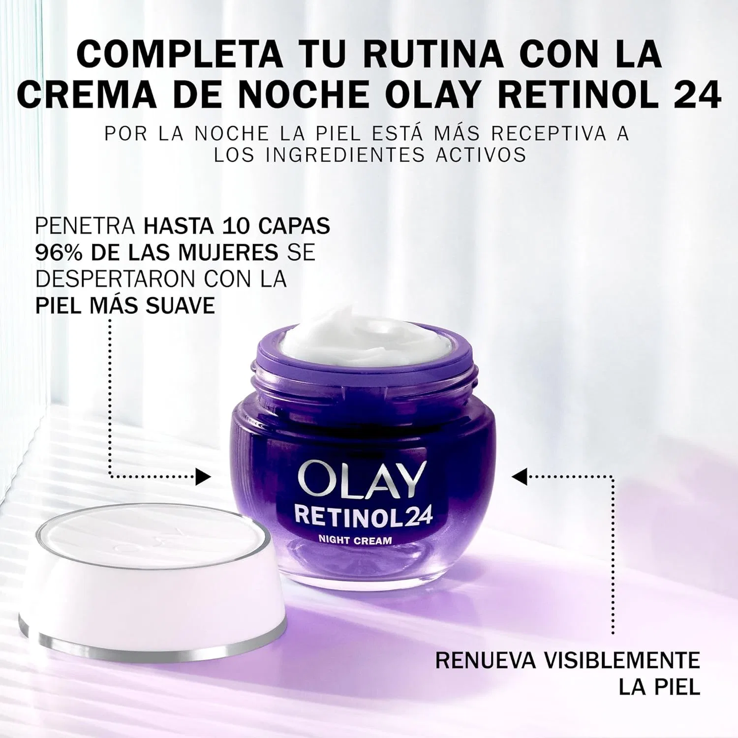 Крем для лица Olay — Увлажняющий ночной с ретинолом и витамином E «Retinol » от, 50 мл — фото 2