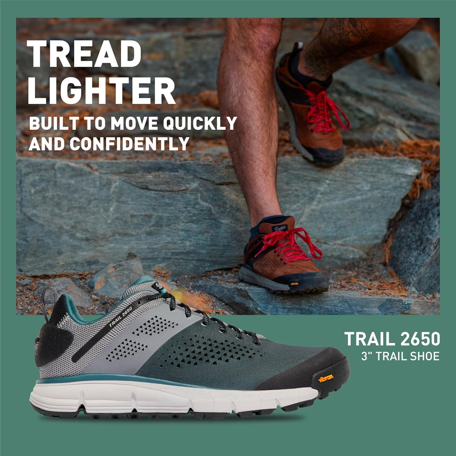 Мужские туристические ботинки Danner Trail 2650 - прочная замша, легкий текстиль с дышащей сетчатой подкладкой, стелька Ortholite и подошва Vibram для сцепления No Brand, синий — фото 2