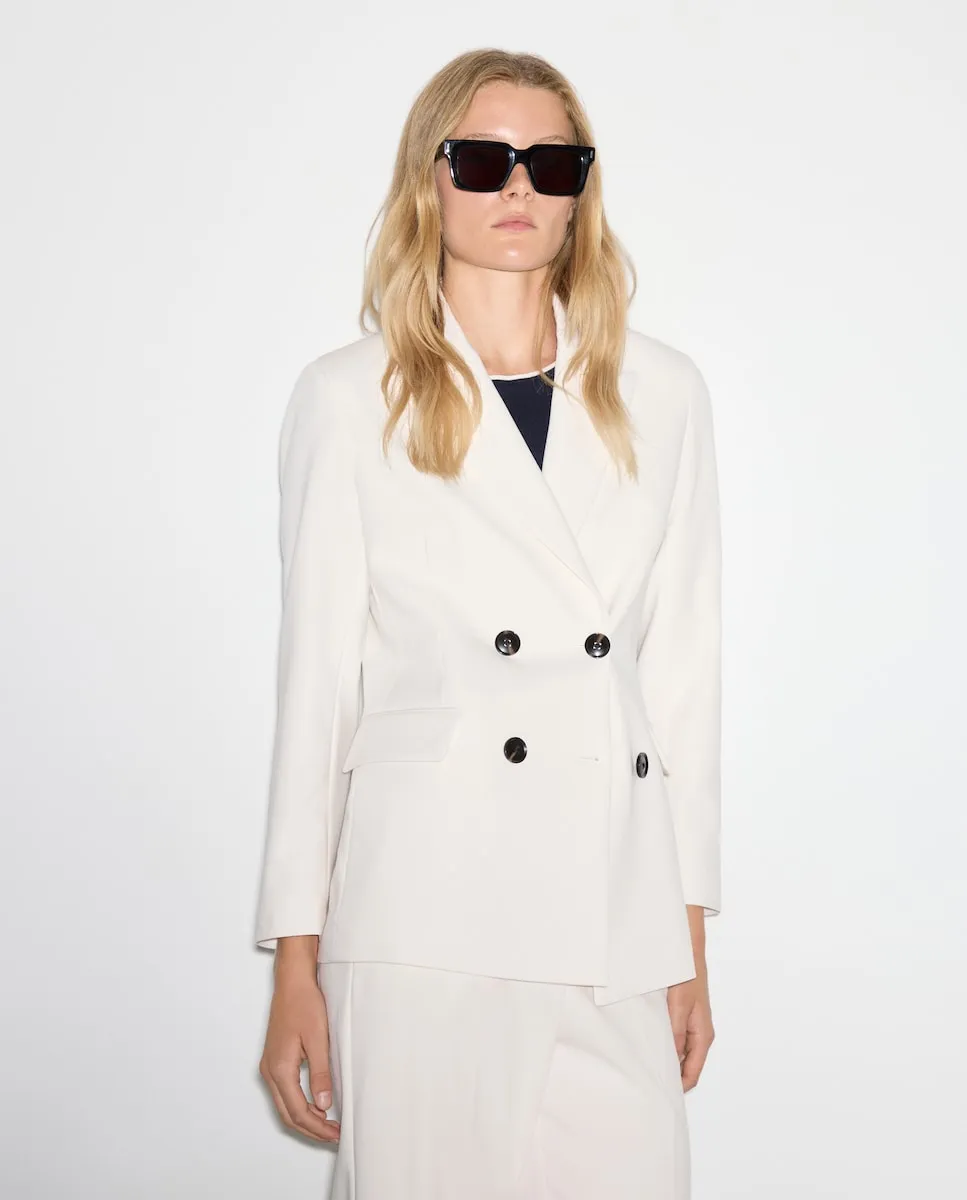 

Женский однобортный блейзер Woman El Corte Inglés, экрю