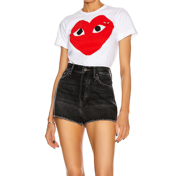 Футболка heart emblem t-shirt 'white' Comme Des Garcons Play, белый — фото 4