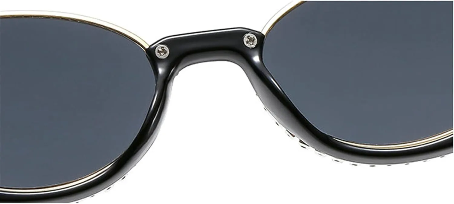 

Солнцезащитные очки «кошачий глаз» в маленькой оправе для женщин, винтажные квадратные, с блестящими кристаллами, модные ретро-овальные, для вечеринок, S67 helena, C6