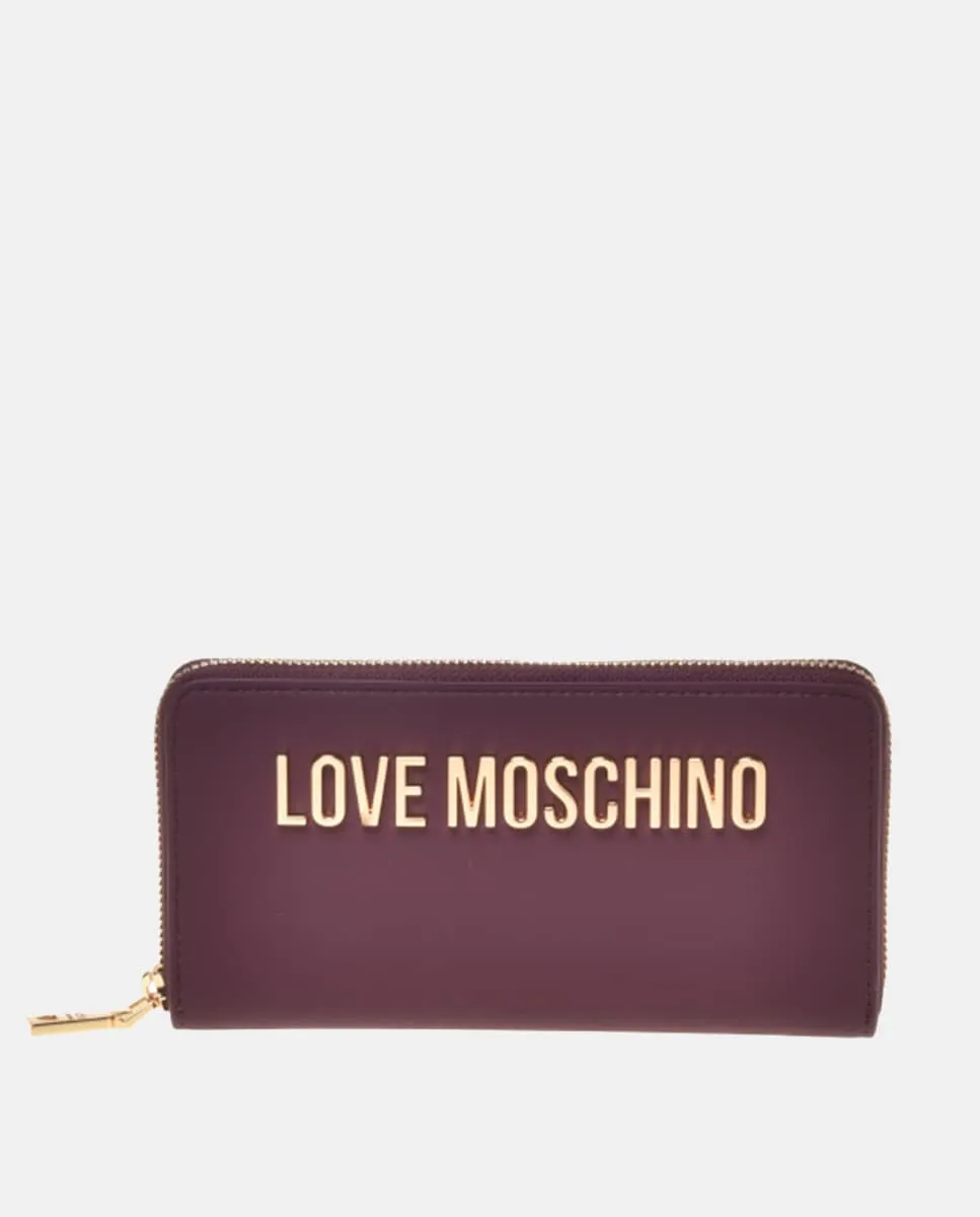 

Кошелек на молнии с логотипом Love Moschino, гранатовый