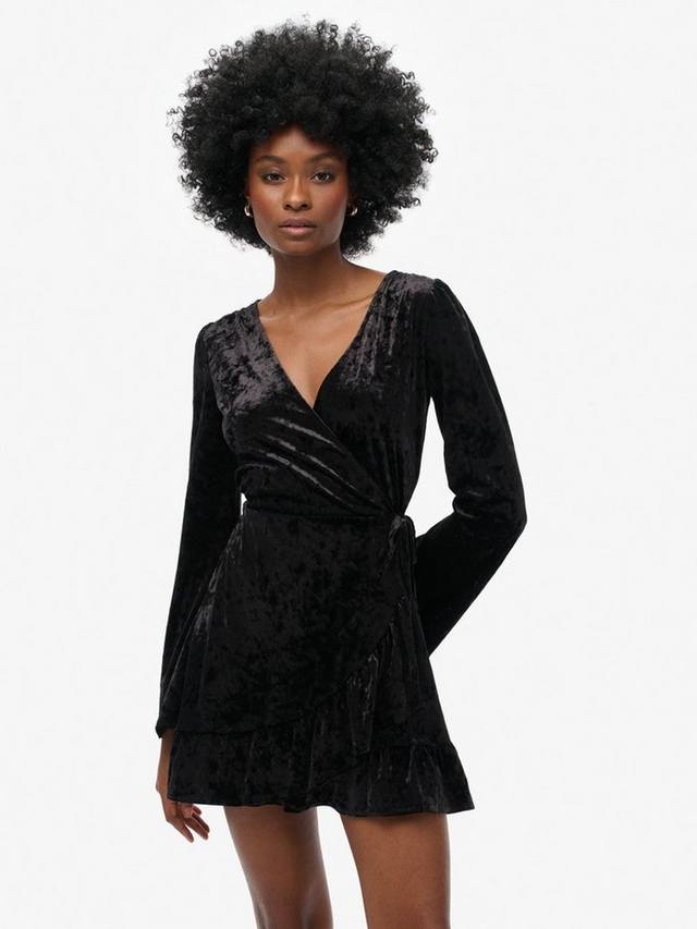 

Мини-платье-футляр из бархата Superdry, Black