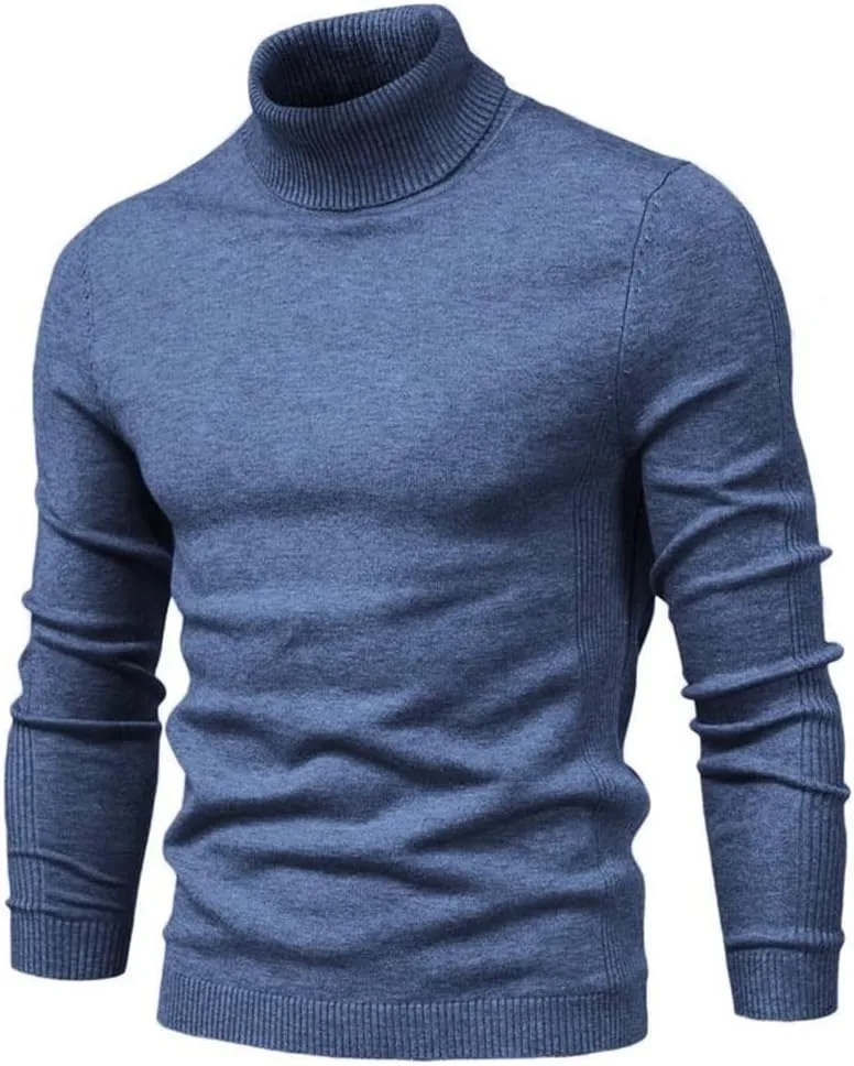 

Зимний водолазка толстый свитер Casual Neck Solid Color качественный теплый облегающий пуловер мужской HBDZUUI